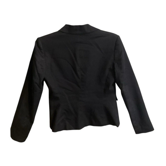 Calvin Klein Womens Blazer Size 2 Black Fully Lined Zip Pockets Notched Collar - Picture 6 of 8